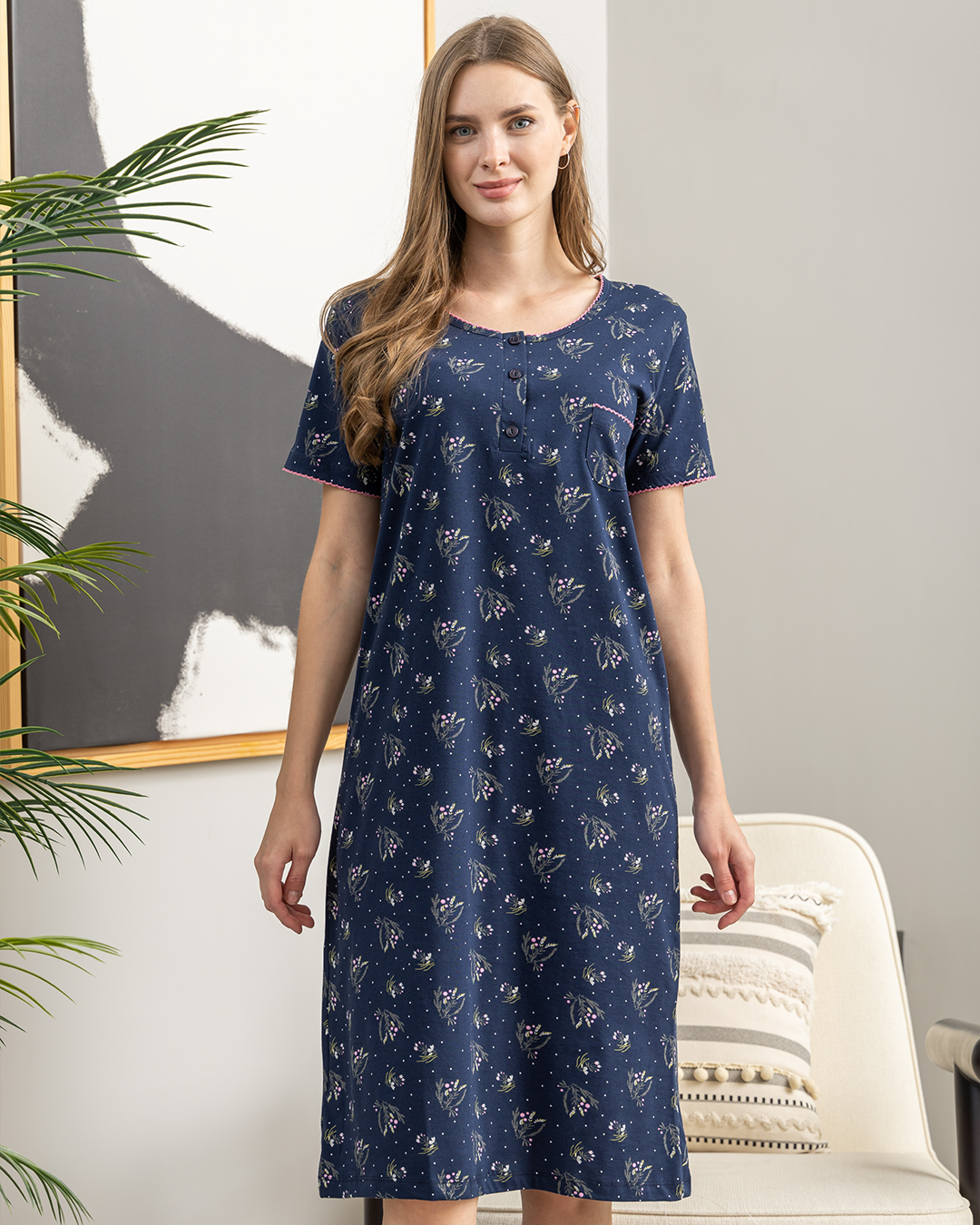 قميص حريمي نص كم قصير روتارى الفروع