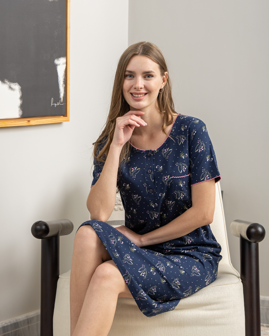 قميص حريمي نص كم قصير روتارى الفروع