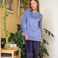 Plush embroidered V pajamas for women