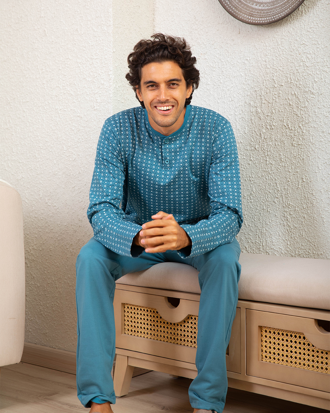 Men's pajamas, Polo Rotary, plain trousers