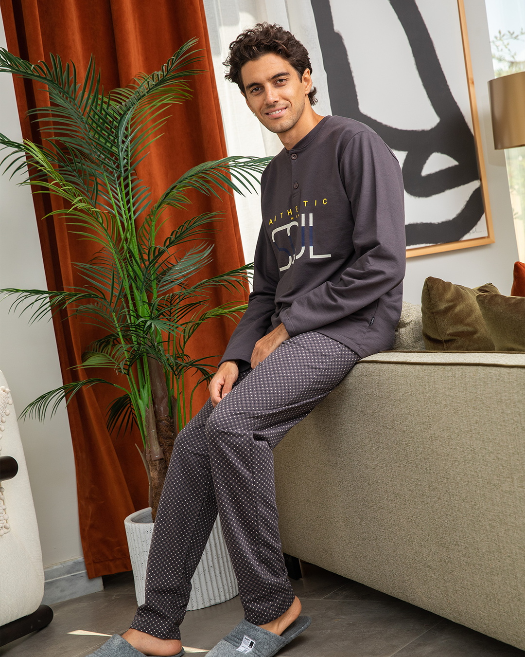 Men's pajama polo Melton printed