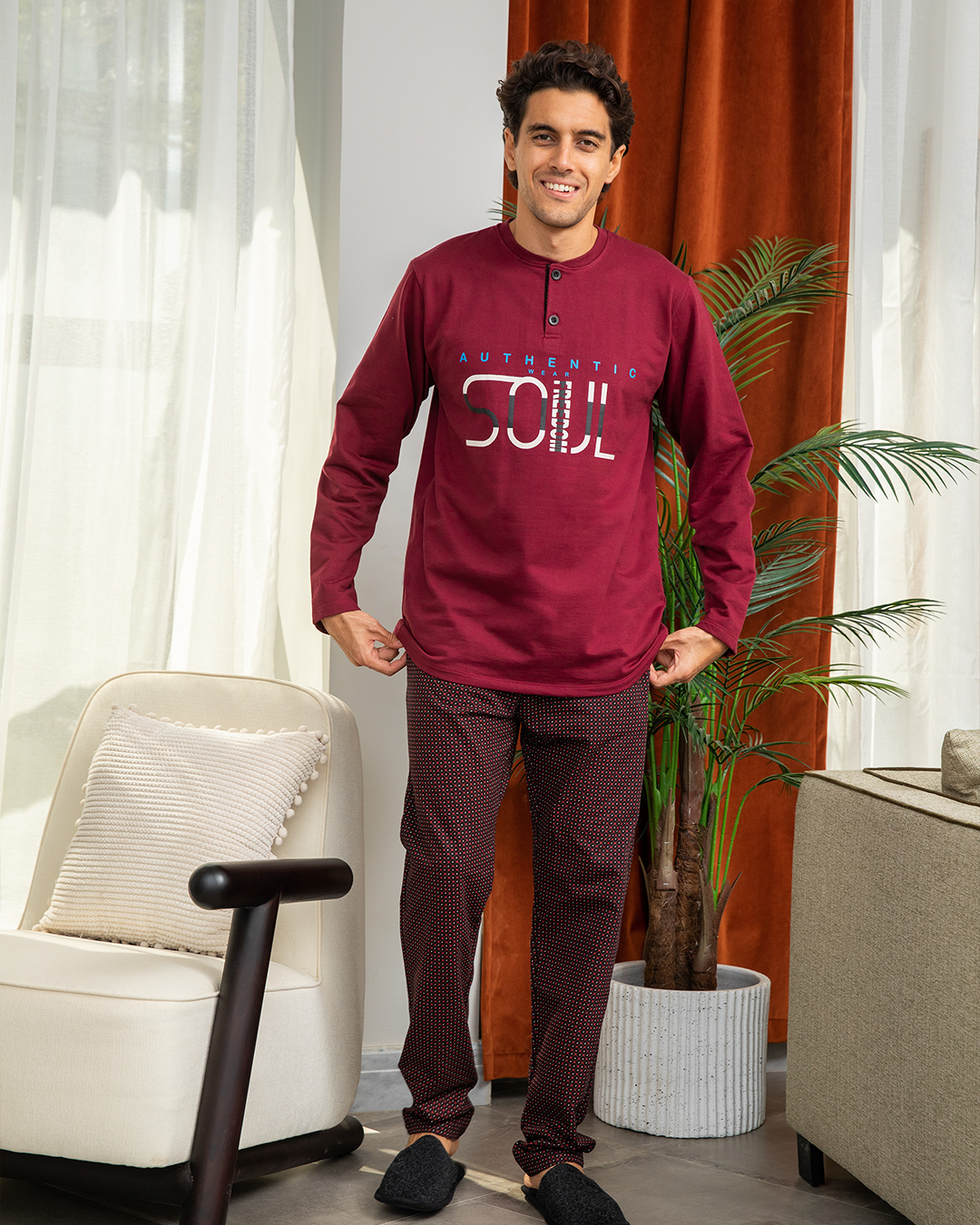 Men's pajama polo Melton printed