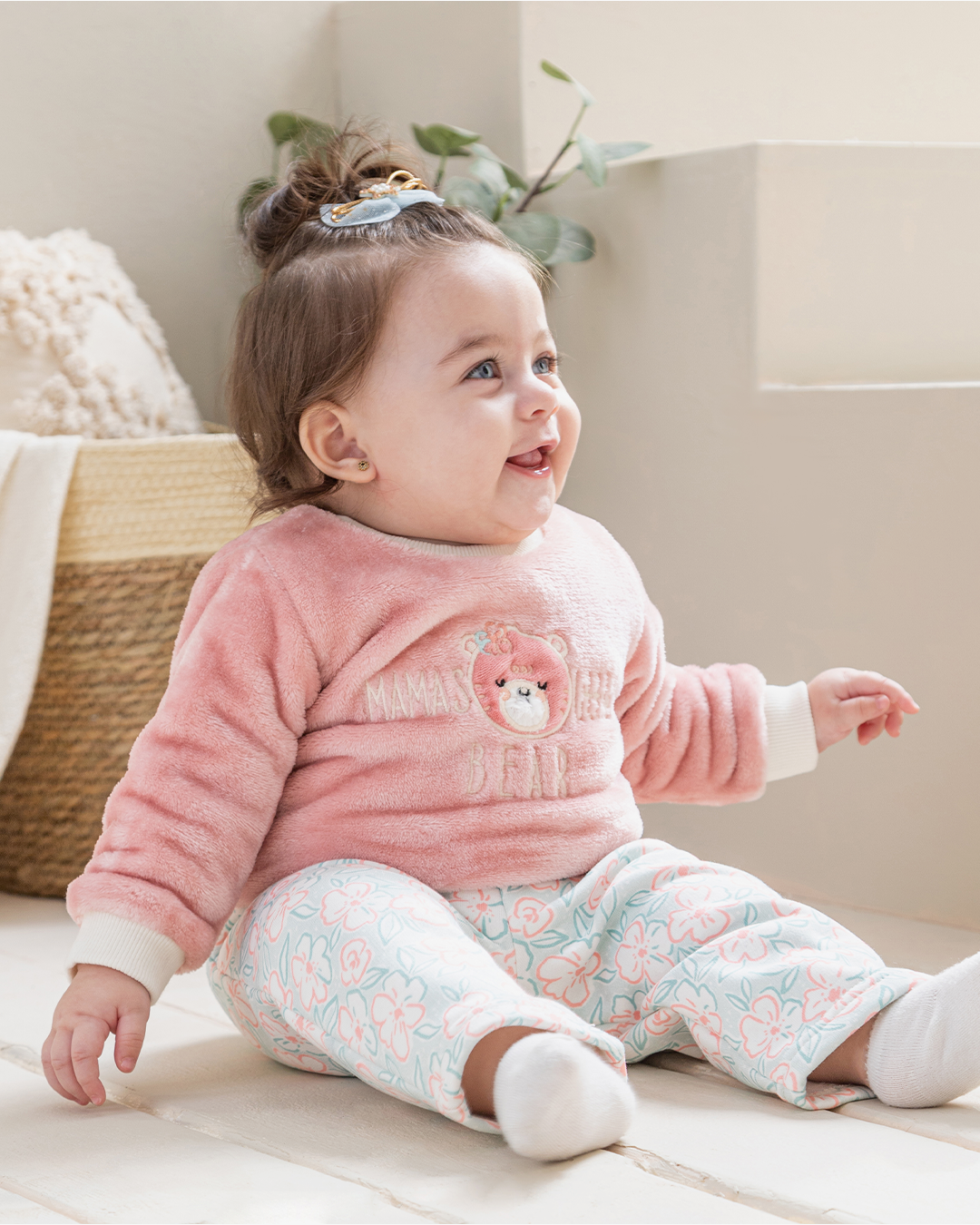mama's little bear بيجامة بناتي بولار