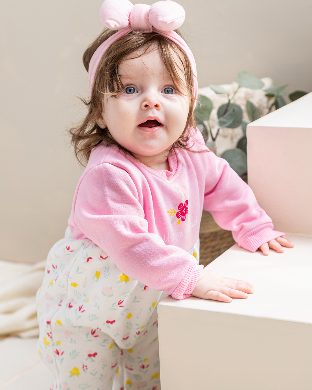 Unicorn are real Girls Milton floral print bodysuit