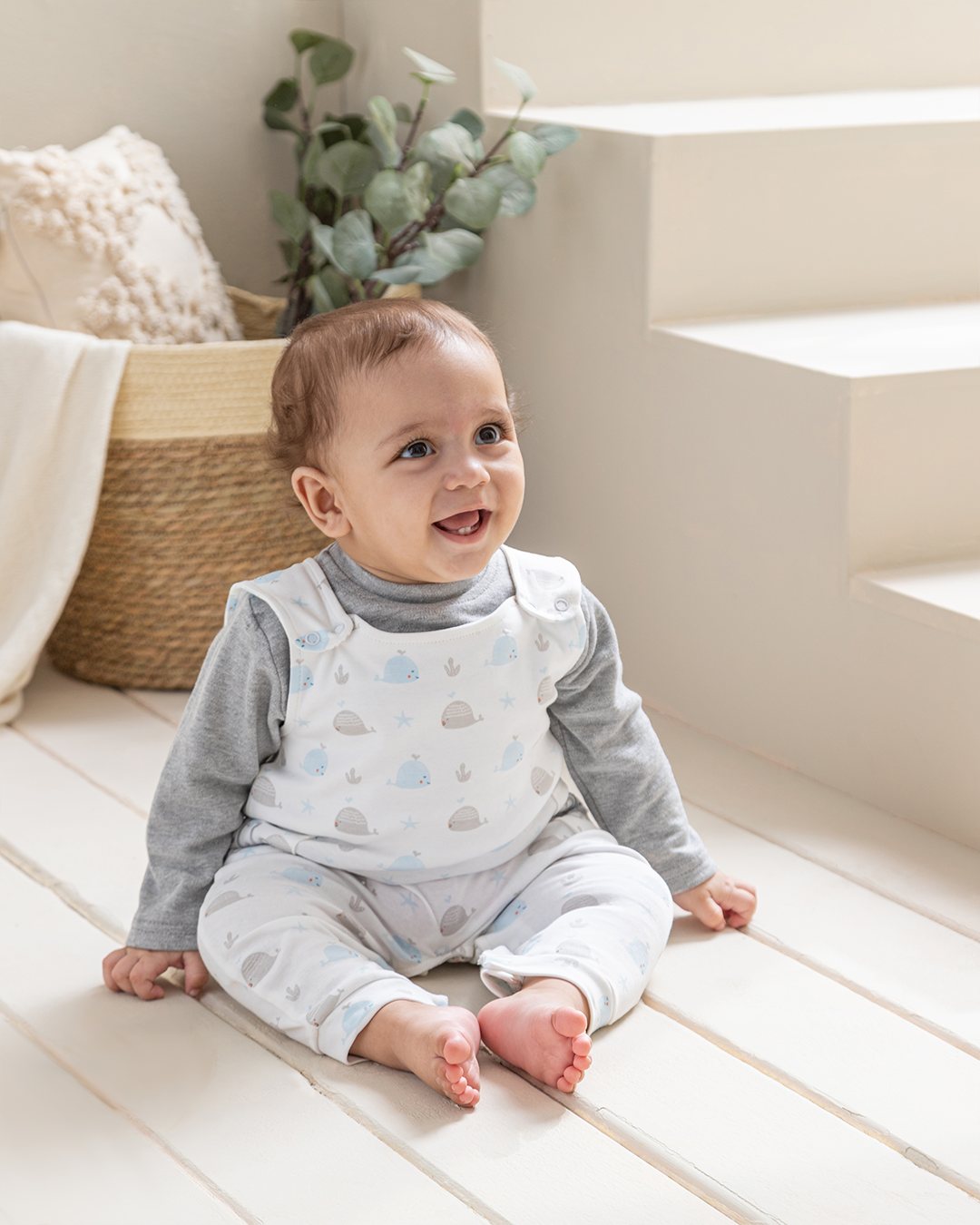 Little Captain سالوبيت أولادي إنترلوك مطبوع + توب كُم