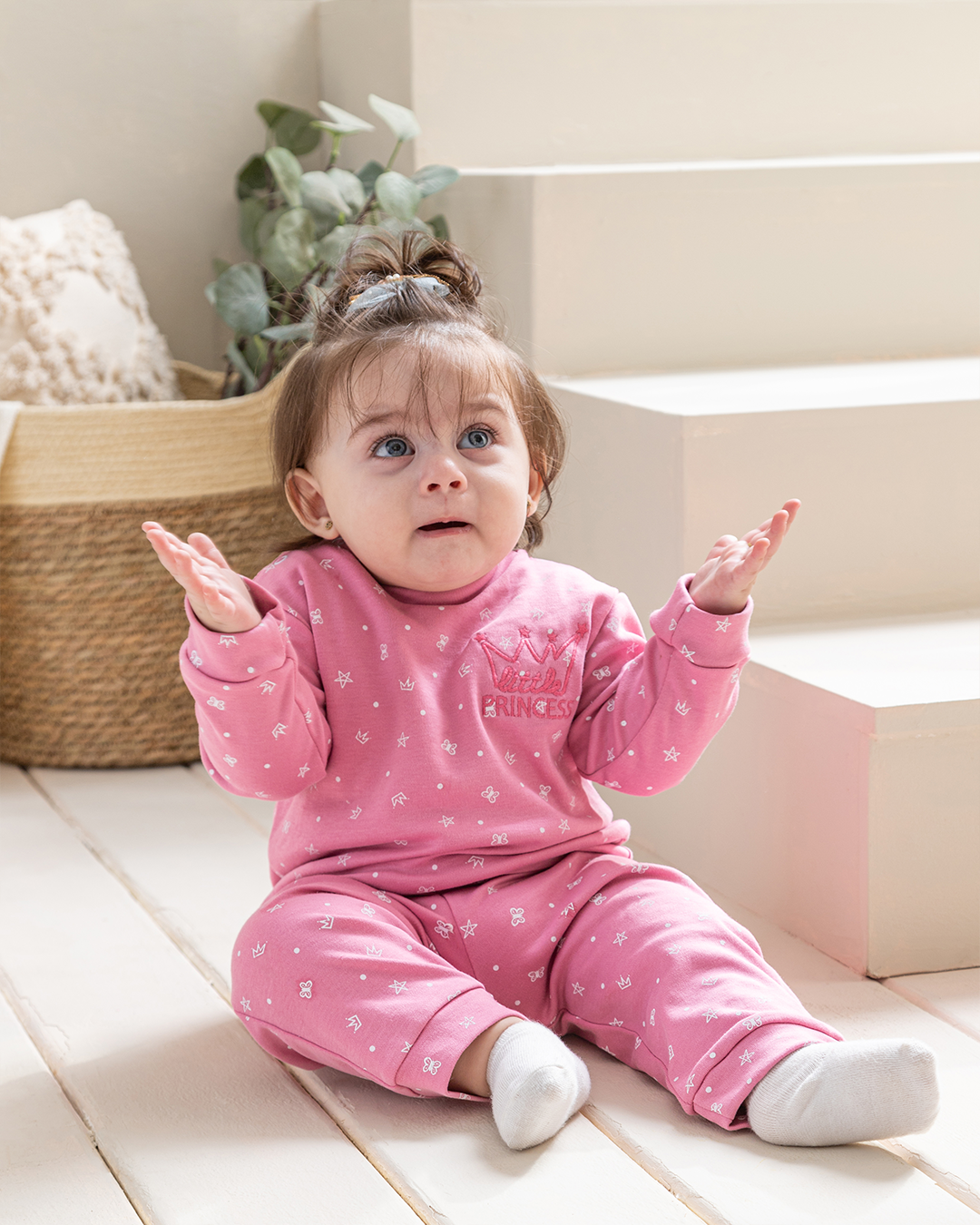 Princess  بيجامة بناتي إنترلوك مطبوع