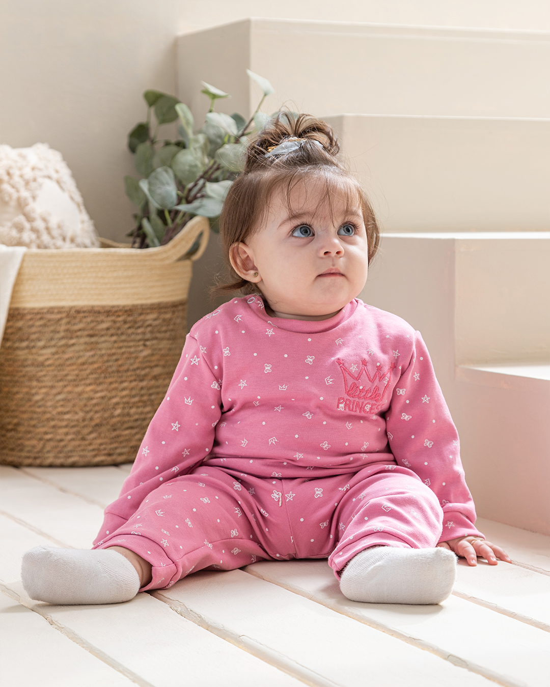 Princess  بيجامة بناتي إنترلوك مطبوع