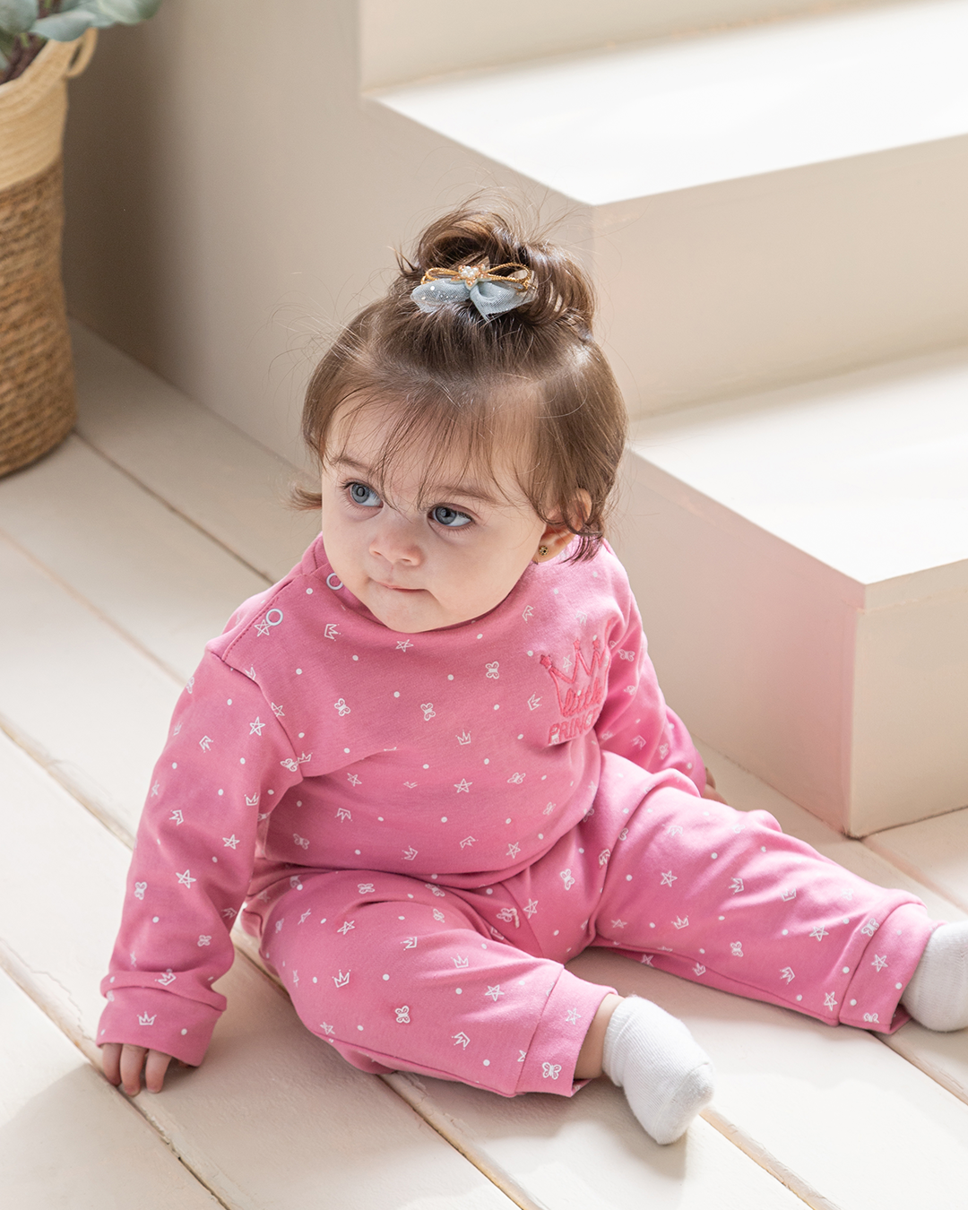 Princess  بيجامة بناتي إنترلوك مطبوع