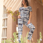 Half sleeve wooded V pajamas for women