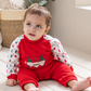 Holly Jolly Two boys' red Melton bodysuit
