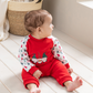 Holly Jolly Two boys' red Melton bodysuit