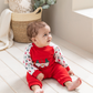 Holly Jolly Two boys' red Melton bodysuit