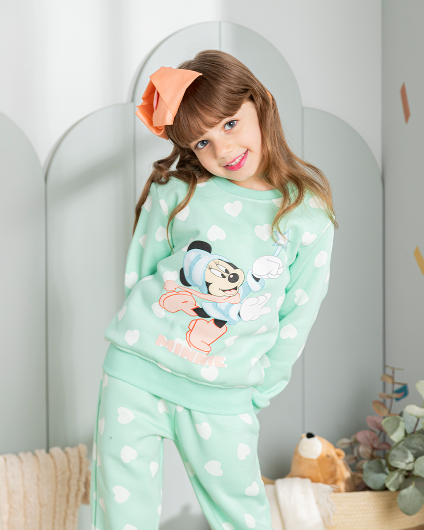 MINNIE Mouse بيجامة ديزني بناتي ميلتون