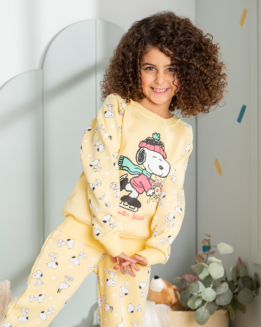 Snoopy Girlبيجاما  ديزني بناتي ميلتون سنوبي