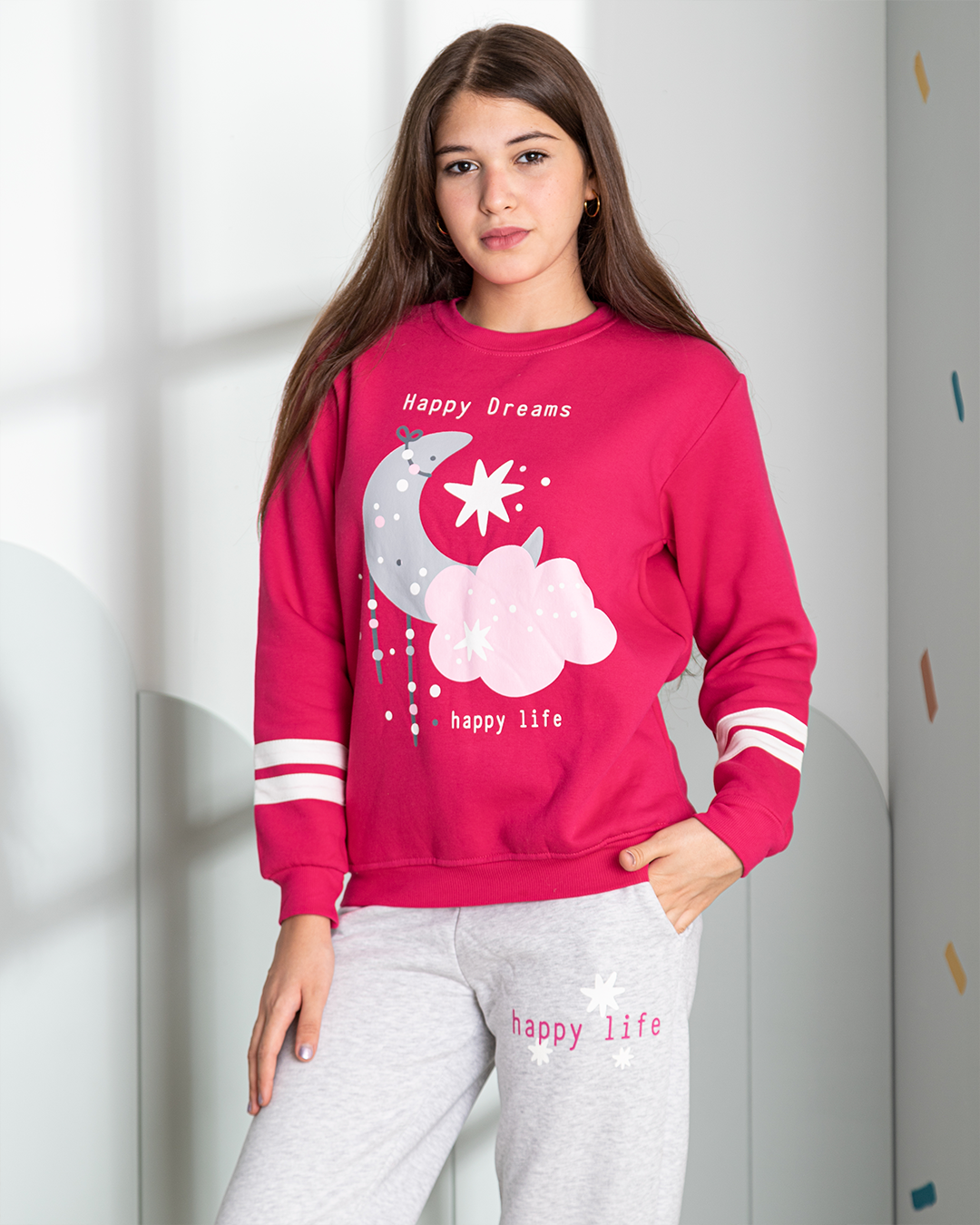 Happy dreams بيجامة بناتي ميلتون