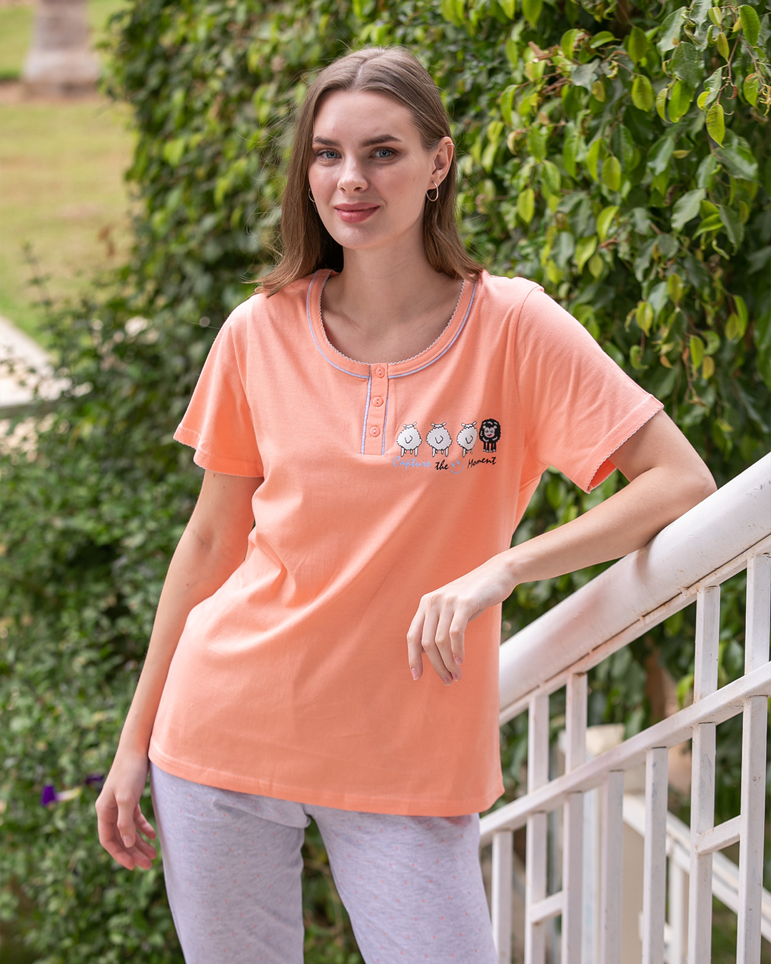 Capture the Moment بيجامه حريمي زراير