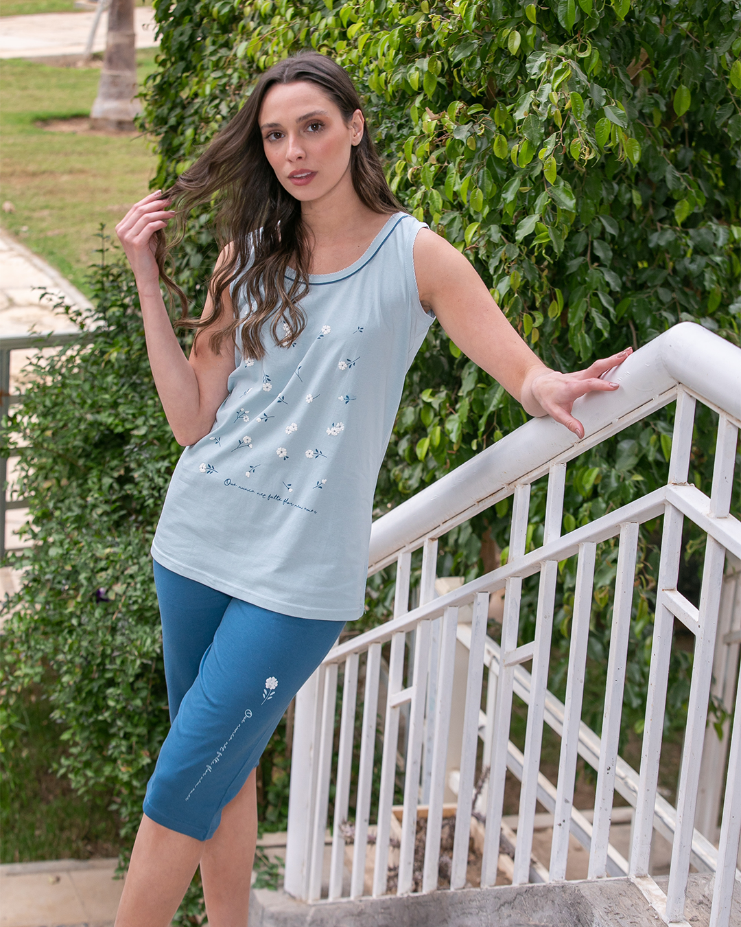 flower بيجامه حريمي برمودا ورد