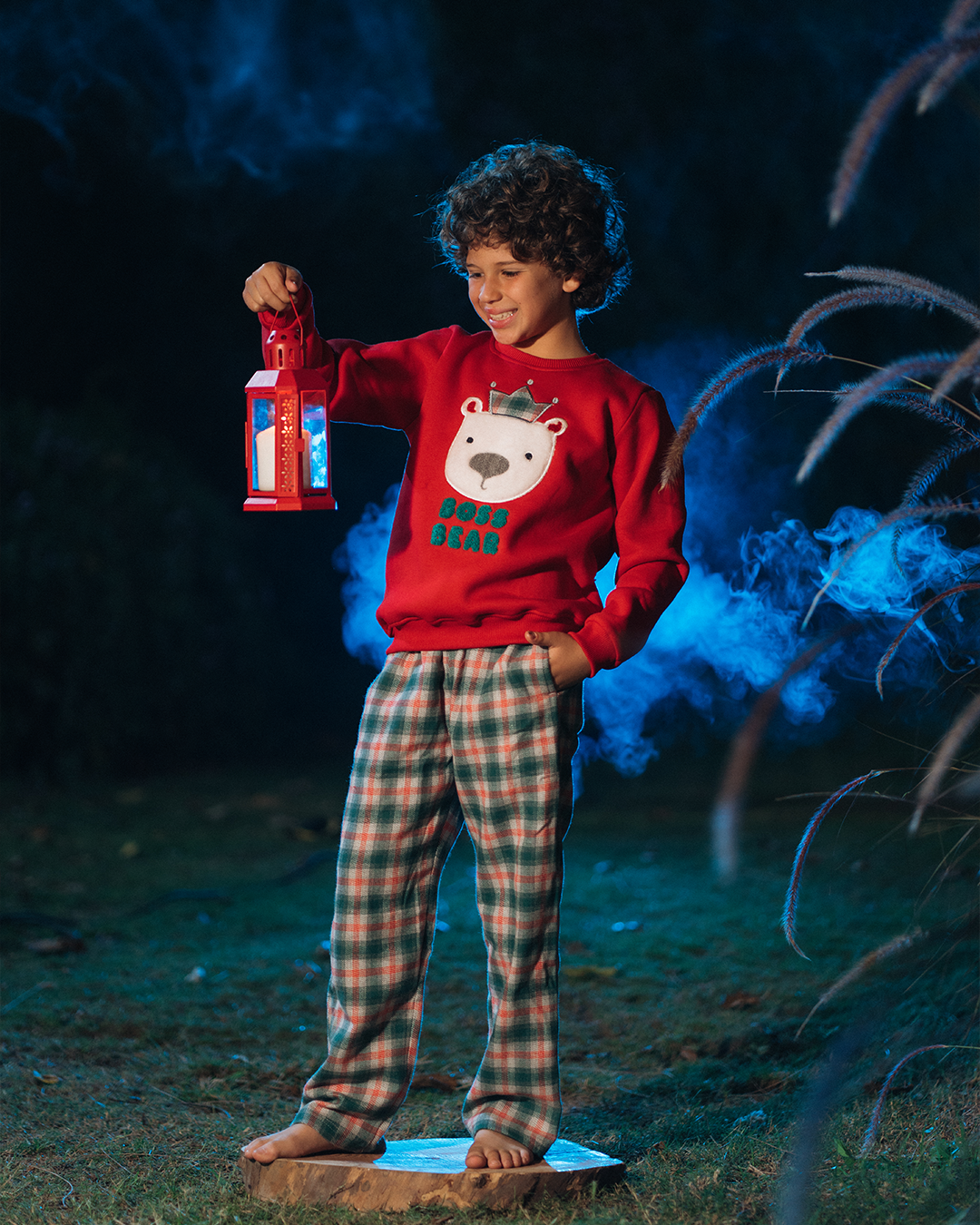 Boss Bear Boys Christmas Pajamas