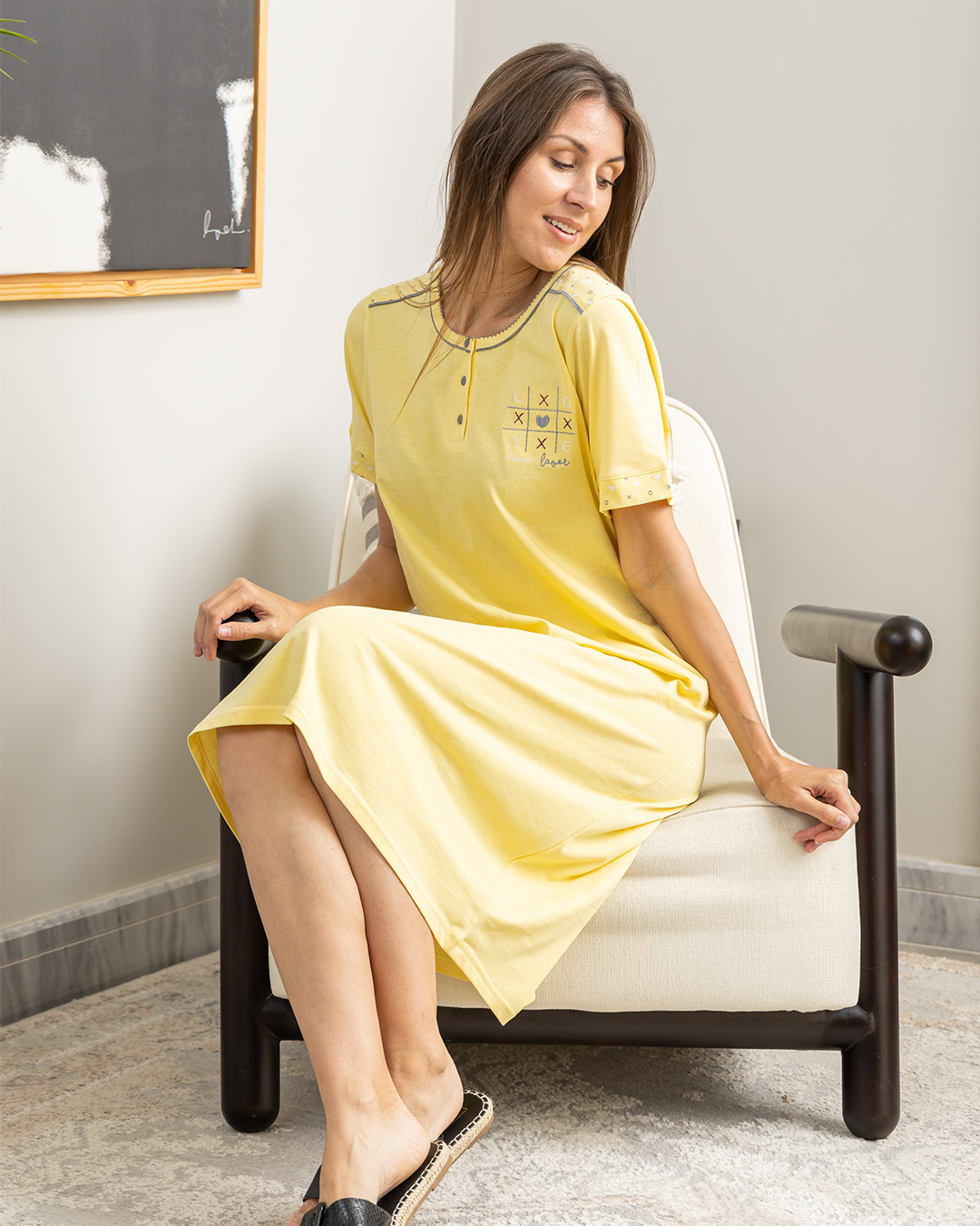 Game love women's button-down nightgown