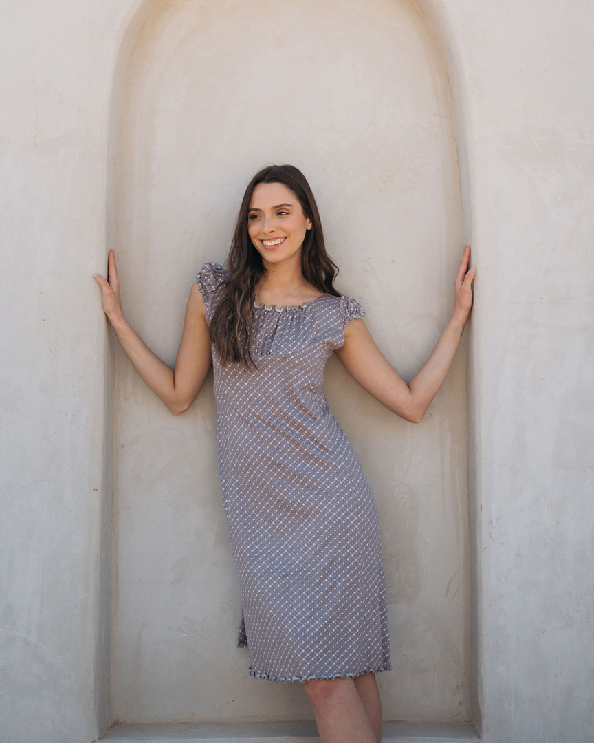 Women's short polka dot shirt