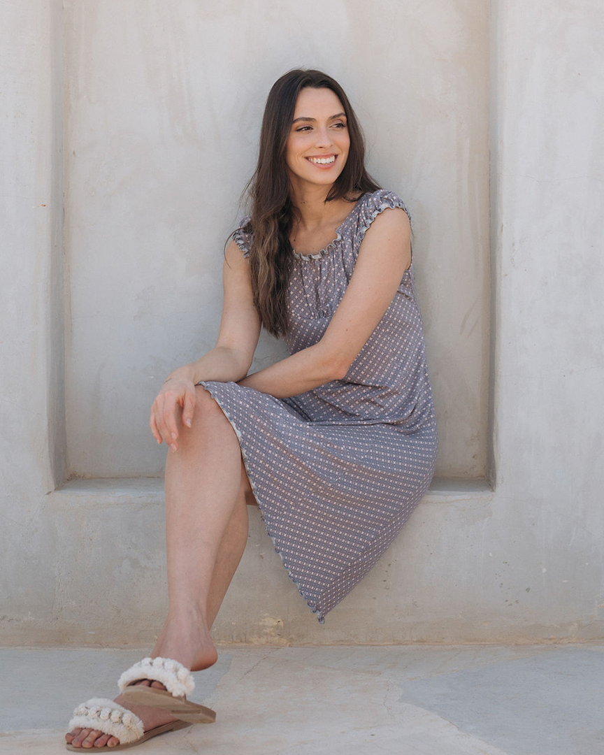 Women's short polka dot shirt