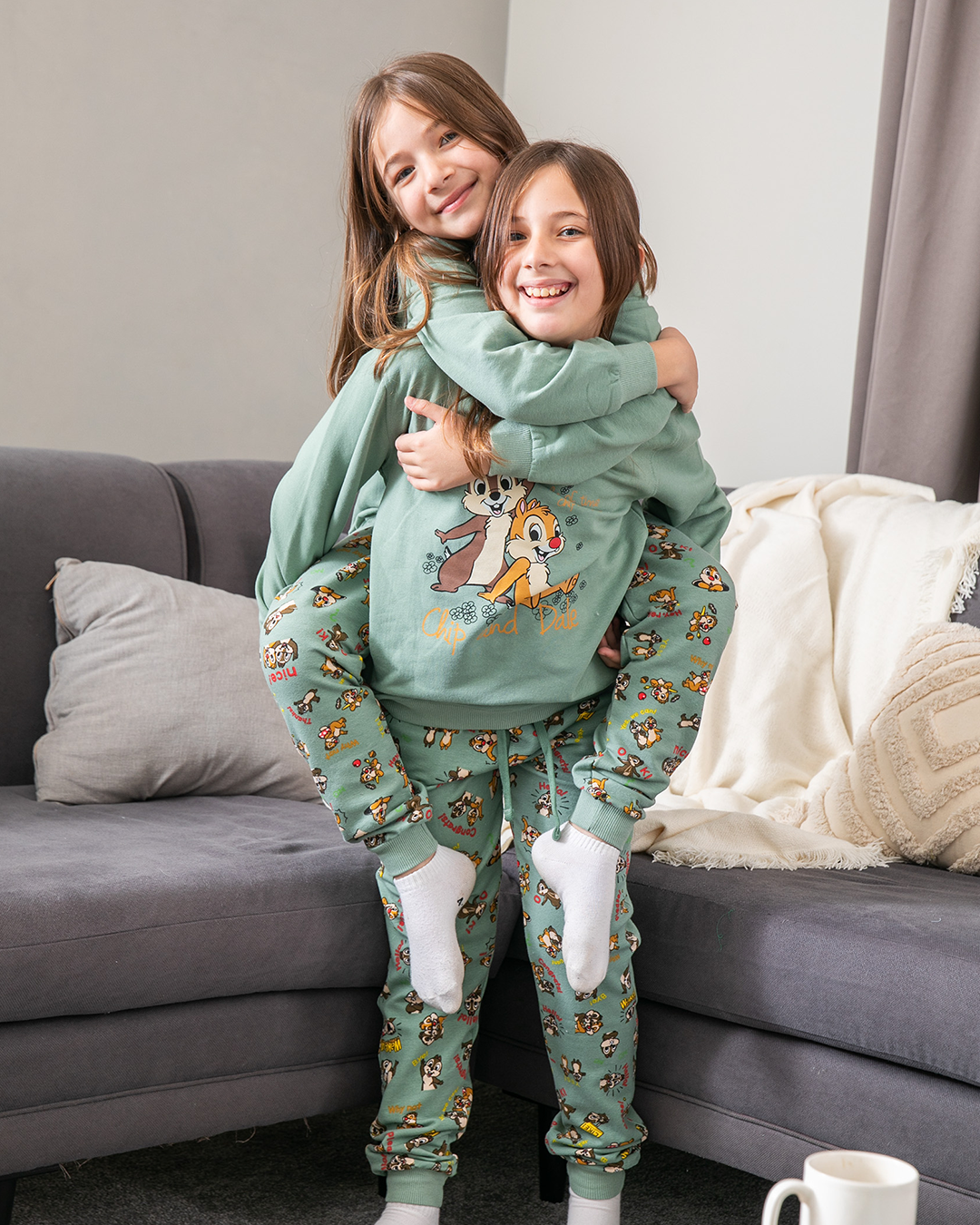 Girls' pajamas, jersey, squirrels basic
