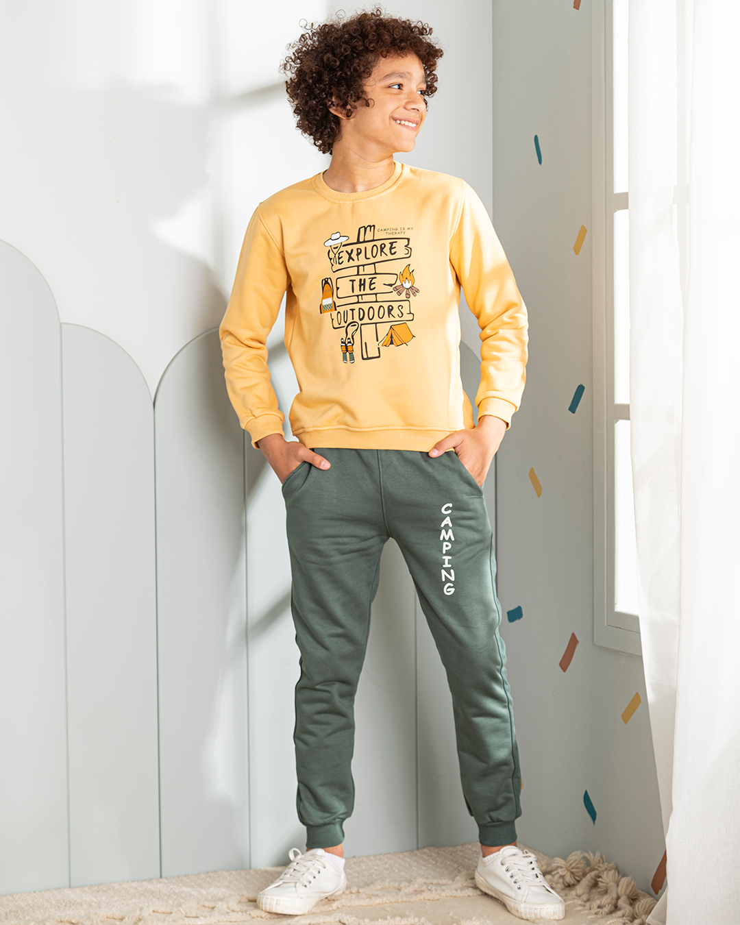 EXPLORE THE OUTDOORS بيجامه اولادي