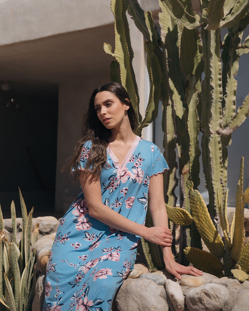 نص كم ورد طويلV قميص حريمي