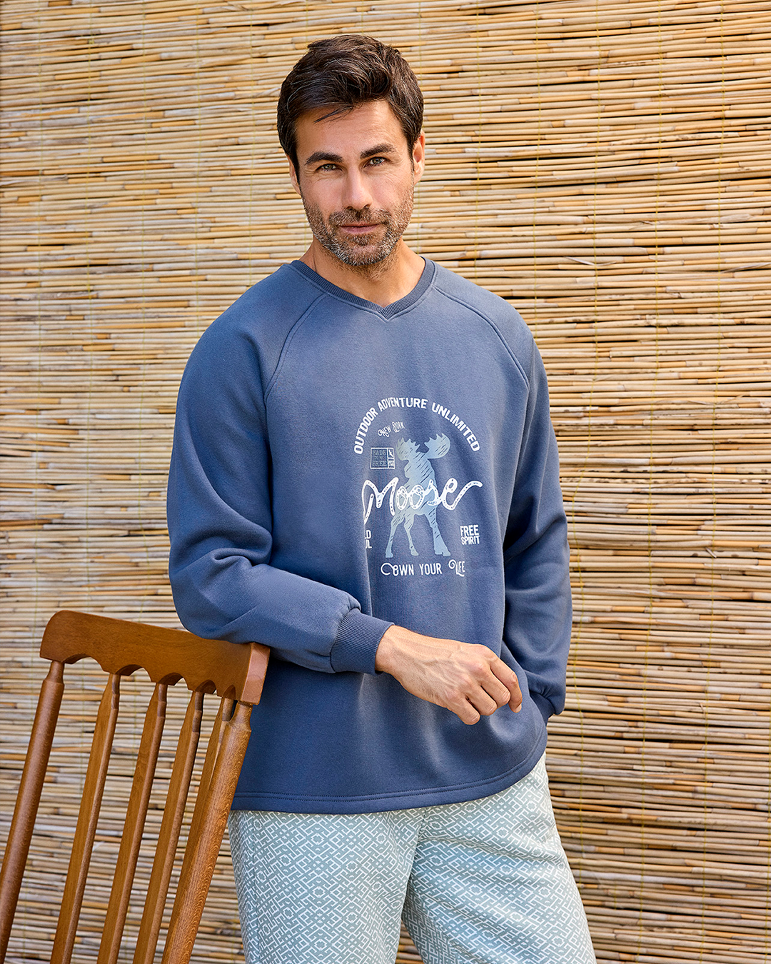 Outdoor adventure Men's Milton Plain Pajamas x Milton Printed