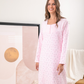 flower Women's nightgown with embroidered lace sleeves