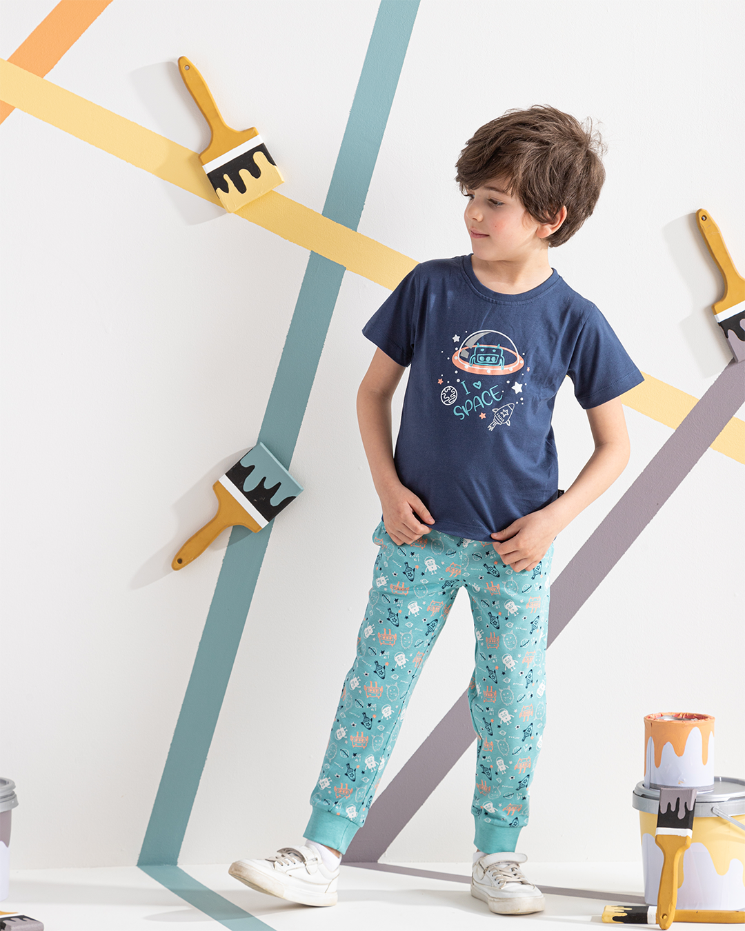 Space love my boys pajamas