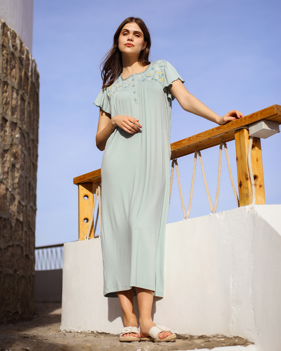 Plain viscose women's galabia