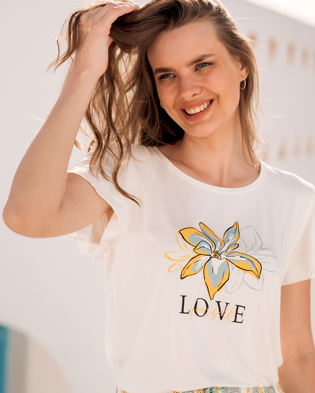 Love women's pajamas with printed viscose pants