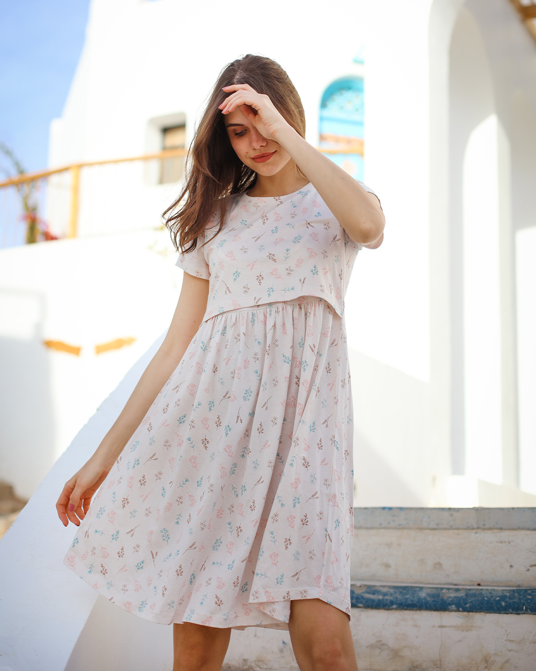 breast feedingنايت شيرت حريمي مودال ليكرا