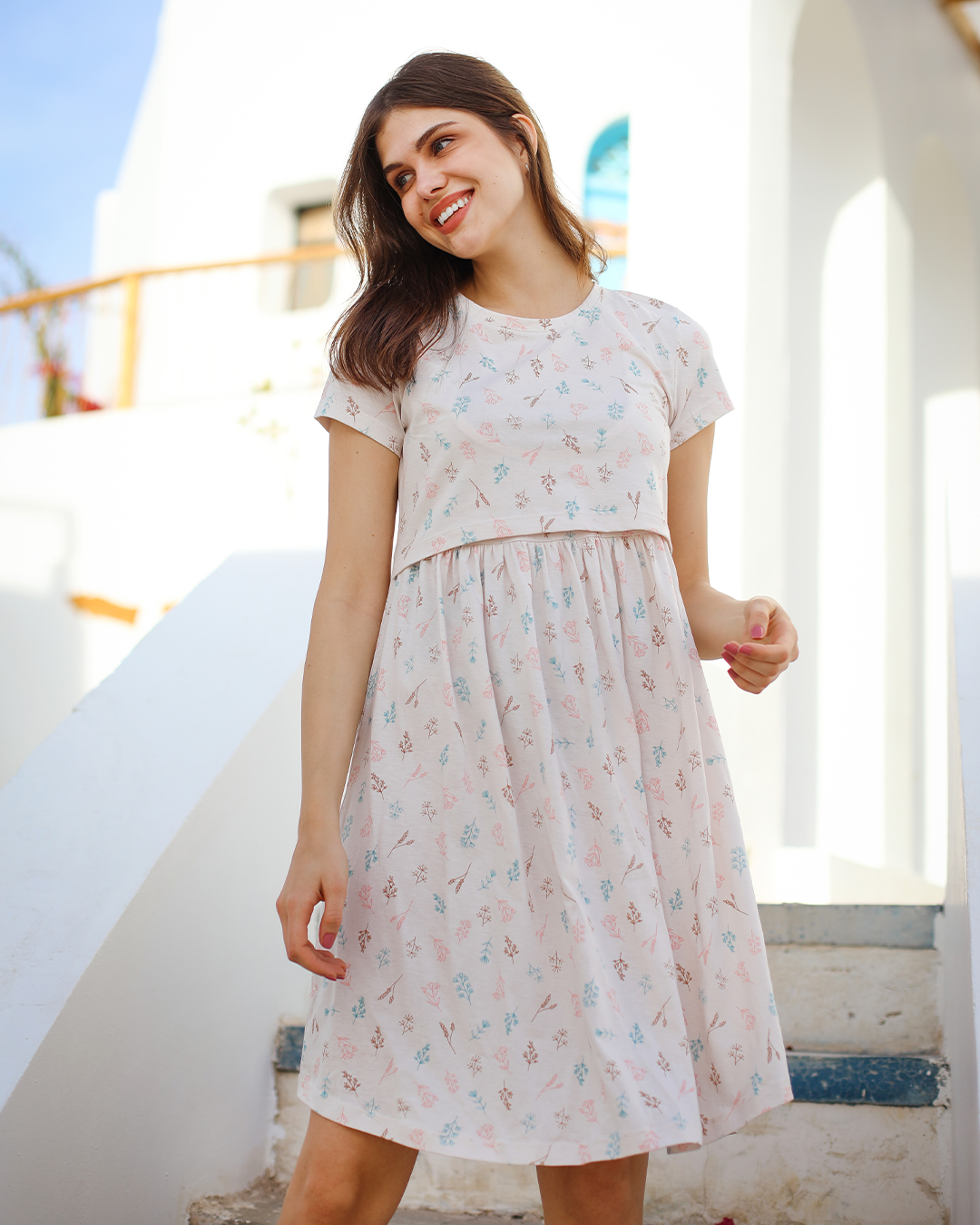 breast feedingنايت شيرت حريمي مودال ليكرا