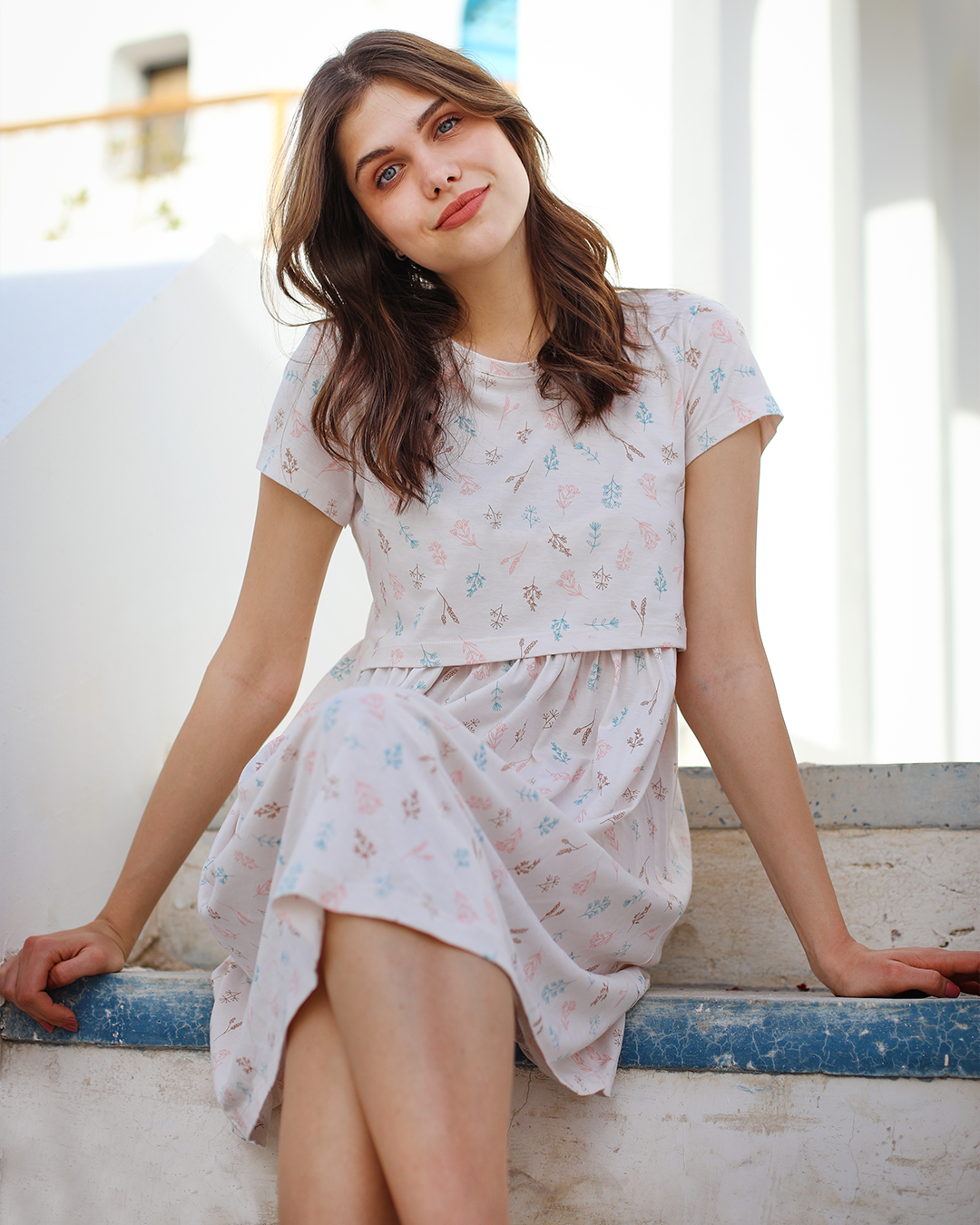 breast feedingنايت شيرت حريمي مودال ليكرا