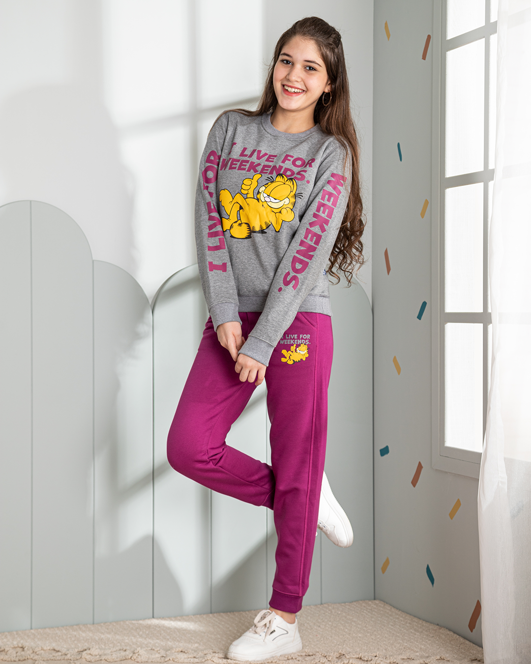 I LIVE FOR Girls Rhubarb Garfield Pajamas