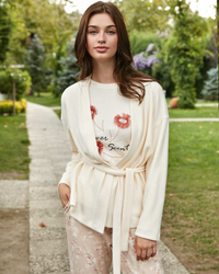 flower scent pajamas for women 3 pieces