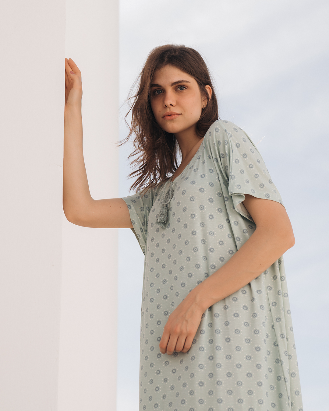 جلابيه حريمي فسكوز مطبوع