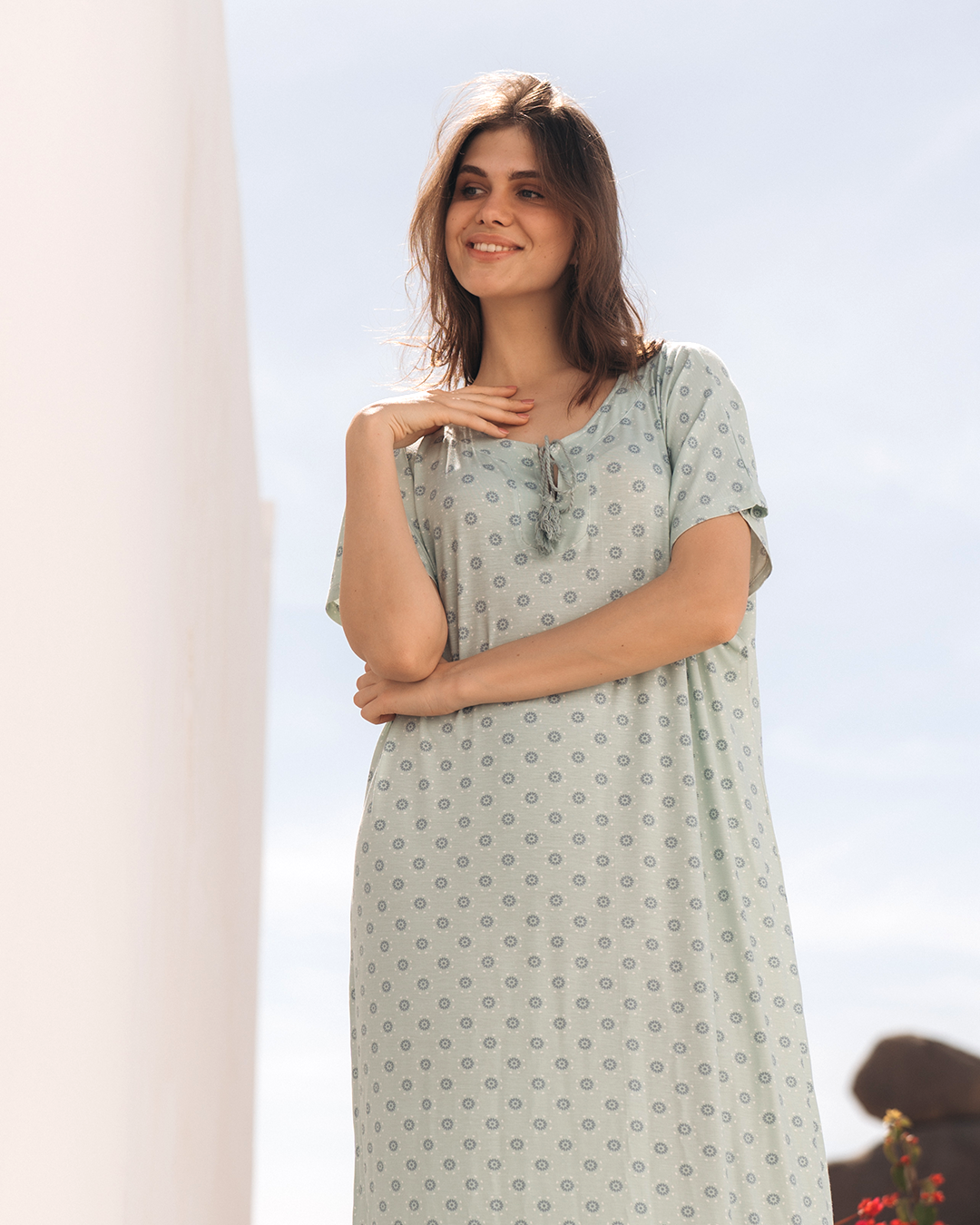 جلابيه حريمي فسكوز مطبوع