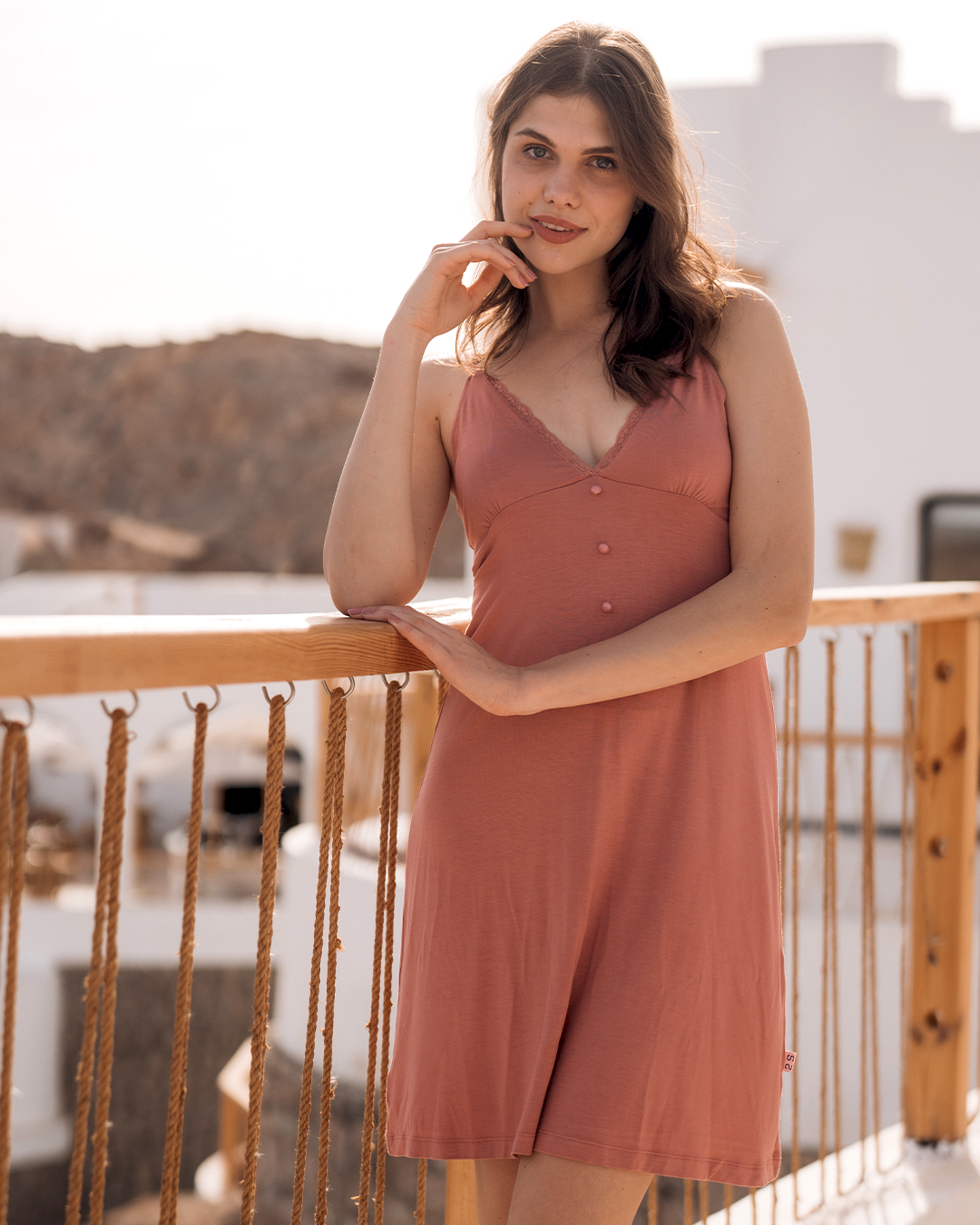 نايت شيرت حريمي فسكوز مطبوع