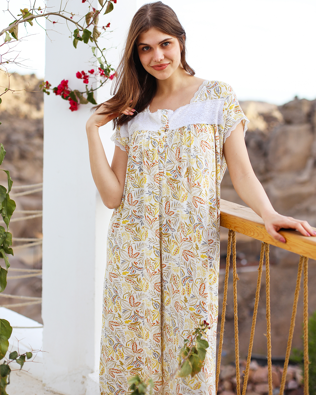 جلابيه حريمي فسكوز مطبوع