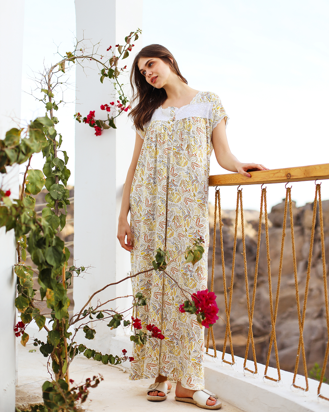 جلابيه حريمي فسكوز مطبوع