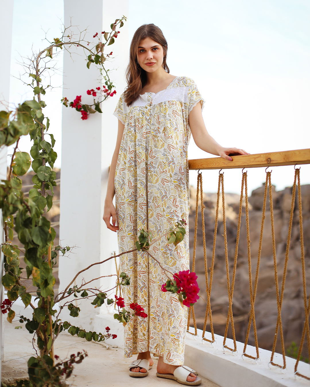 جلابيه حريمي فسكوز مطبوع