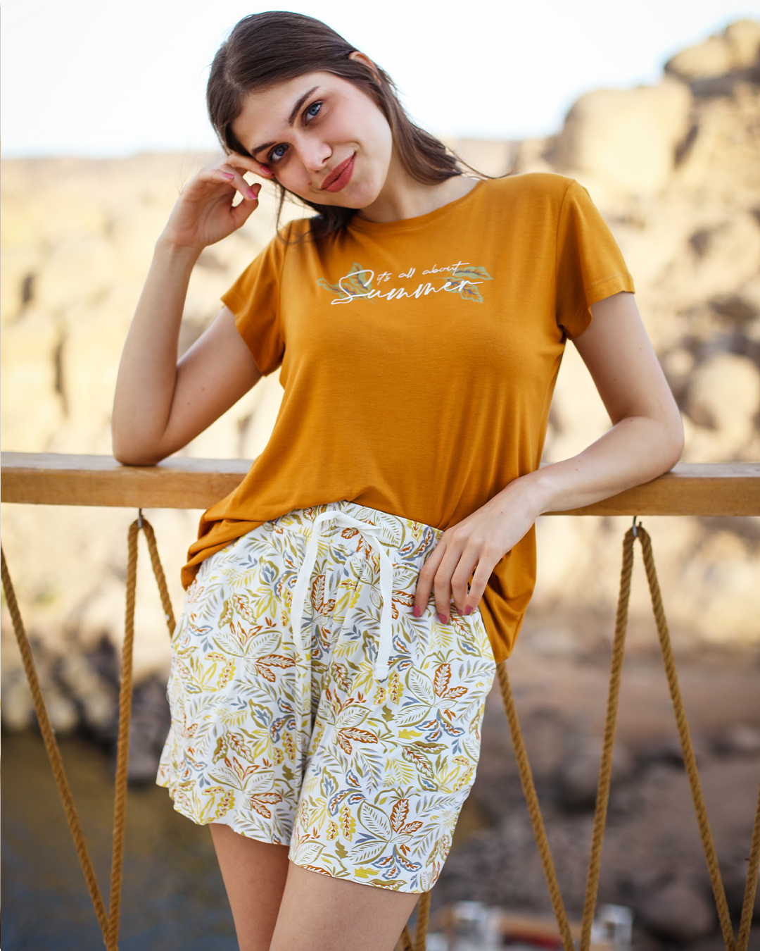 Women's pajama shorts with print