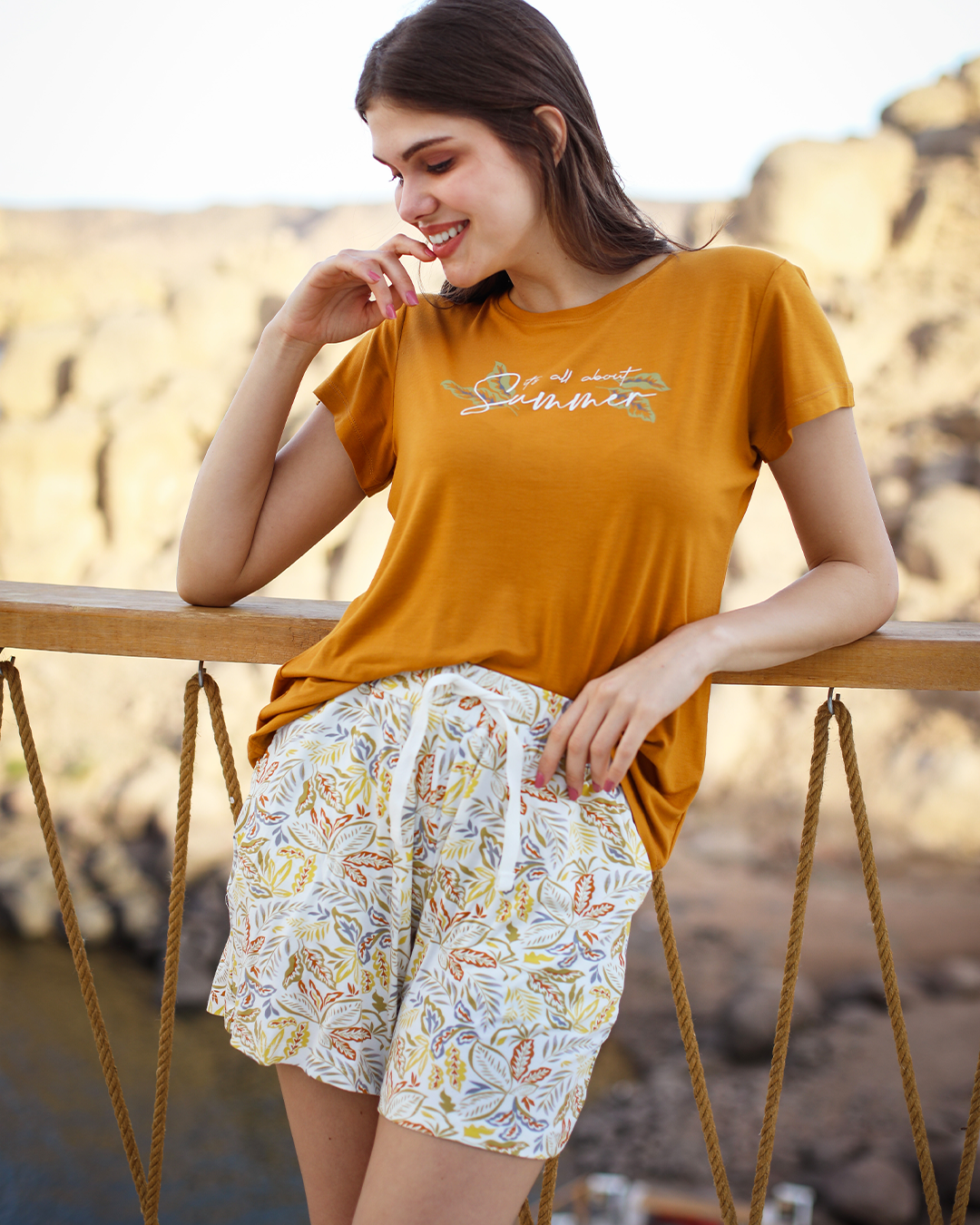 Women's pajama shorts with print