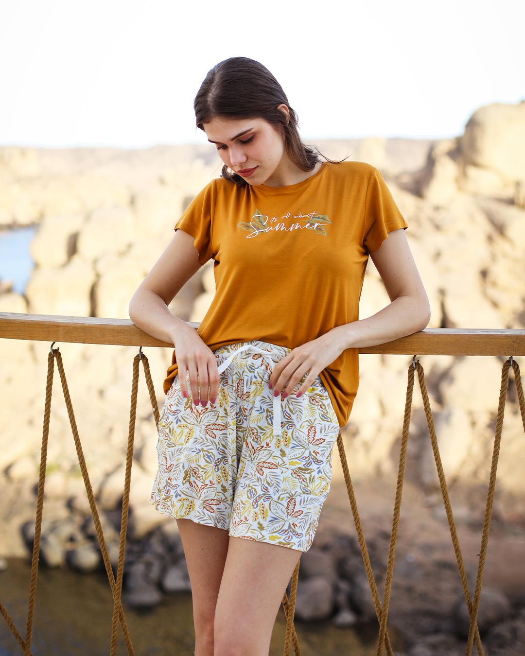 Women's pajama shorts with print