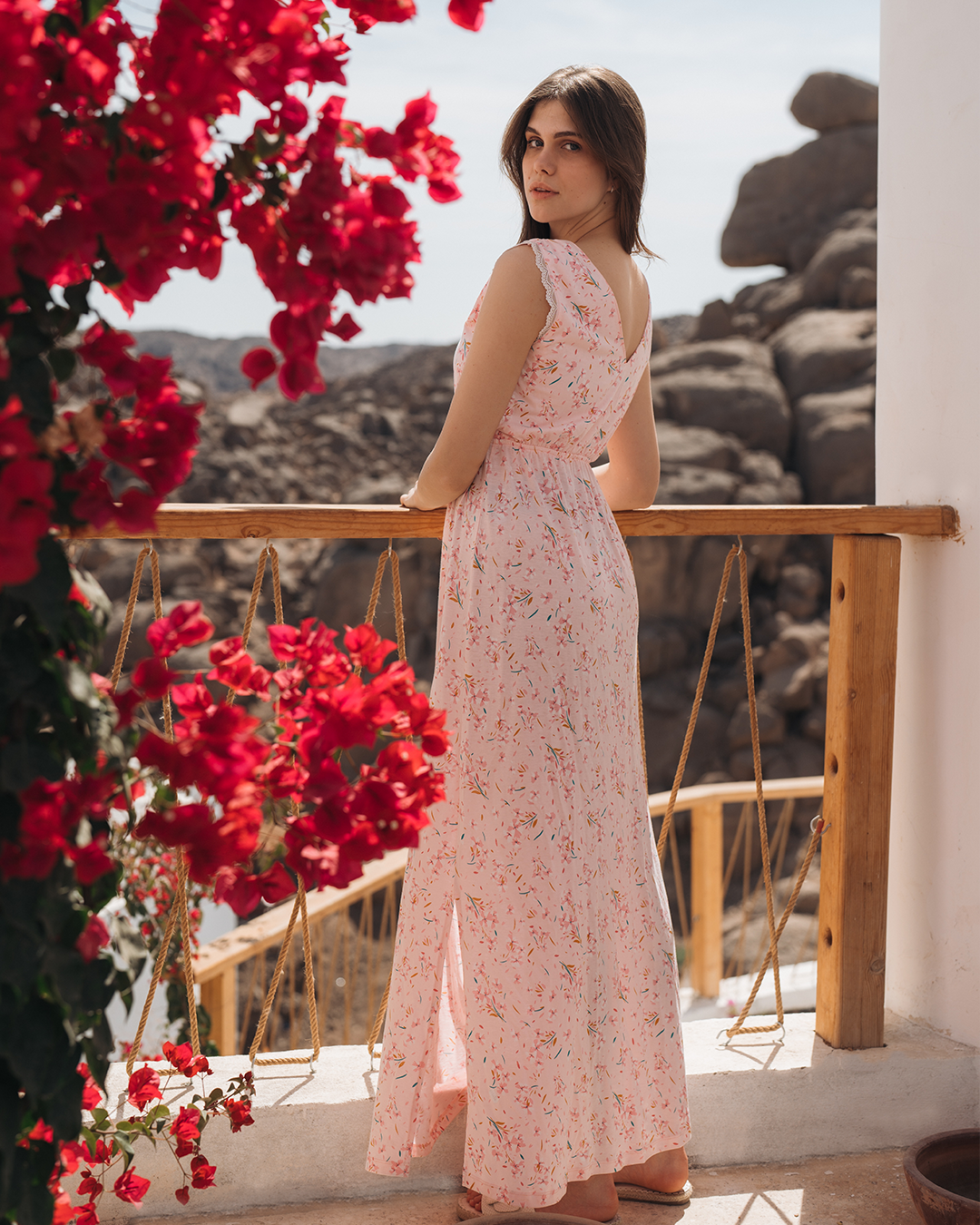 Women's long modal printed night shirt