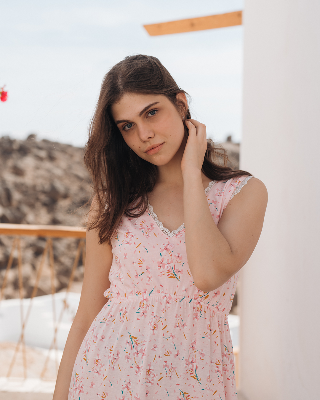 Women's long modal printed night shirt