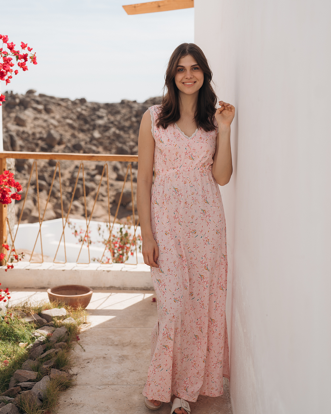 Women's long modal printed night shirt